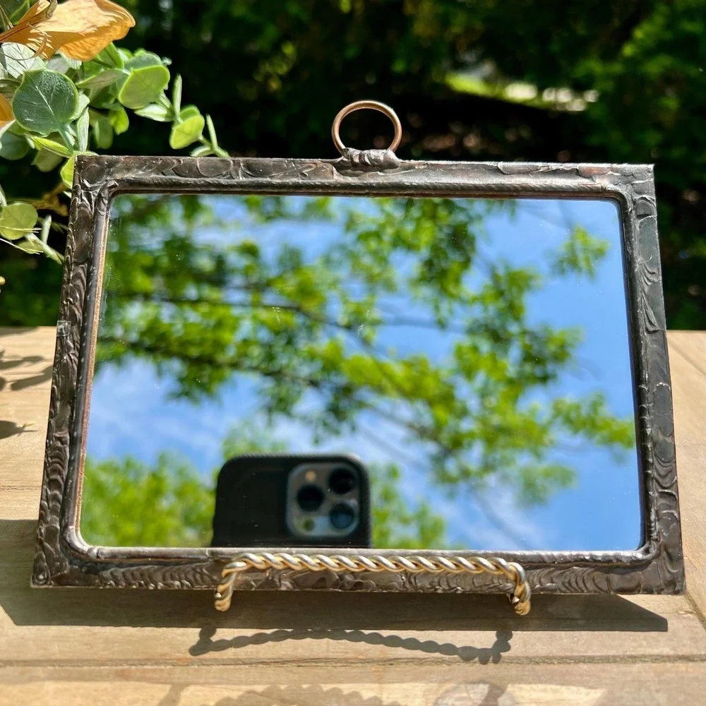 Unique Vintage Cat Art Metal Hanging Mirror